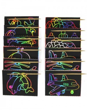 Party Favors Scratch Art - Color and Scratch Cards Party Favors with Stylus - 20 Pieces - C018EM0WCI0 $9.60