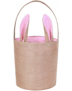 Favors Easter Egg Basket Rabbit Ear Design for Kids Bunny Burlap Bag Pink 2 - Pink 2 - CN1945YQ425 $10.10