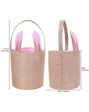 Favors Easter Egg Basket Rabbit Ear Design for Kids Bunny Burlap Bag Pink 2 - Pink 2 - CN1945YQ425 $10.10