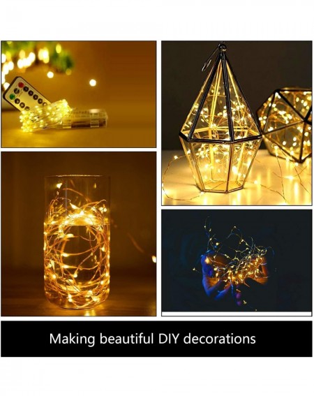 Outdoor String Lights Fairy Lights Battery Operated Christmas String Lights Remote Control Timer Twinkle String Lights 8 Mode...