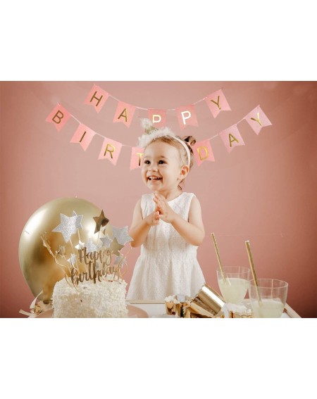 Party Packs Birthday Decorations Pink and Gold Happy Birthday Party Supplies for Girl Women - CL19EEE8QRO $20.07