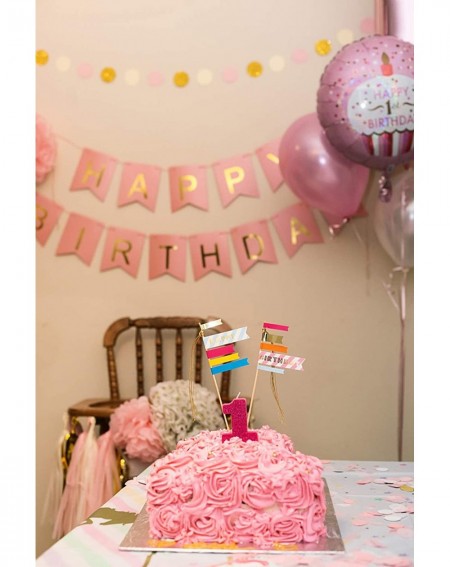 Party Packs Birthday Decorations Pink and Gold Happy Birthday Party Supplies for Girl Women - CL19EEE8QRO $20.07