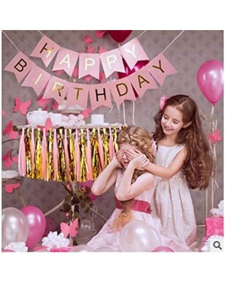 Party Packs Birthday Decorations Pink and Gold Happy Birthday Party Supplies for Girl Women - CL19EEE8QRO $20.07