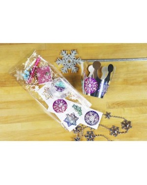 Favors Pack of 24 Plastic Printed Goody Bags with Twist Ties- Food Safe - Snowflake - Snowflake - C218ZHSDA8G $9.84