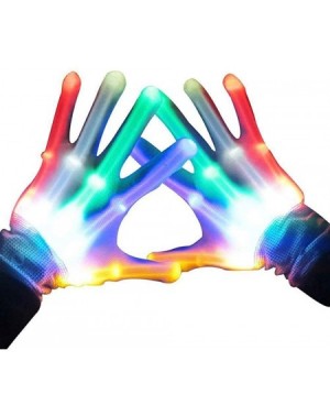 Party Favors Led Skeleton Gloves-Light up Halloween Gloves Stocking Stuffers - Rainbow Color - CT19G0RLSZM $14.03