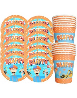 Party Packs 26PC BLIPPI Party Set of Cups Plates Banner Party Supplies Decoration Theme Birthday - C219COS72D0 $23.35