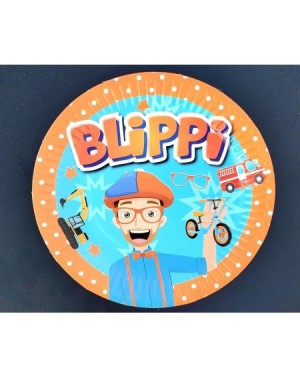 Party Packs 26PC BLIPPI Party Set of Cups Plates Banner Party Supplies Decoration Theme Birthday - C219COS72D0 $23.35