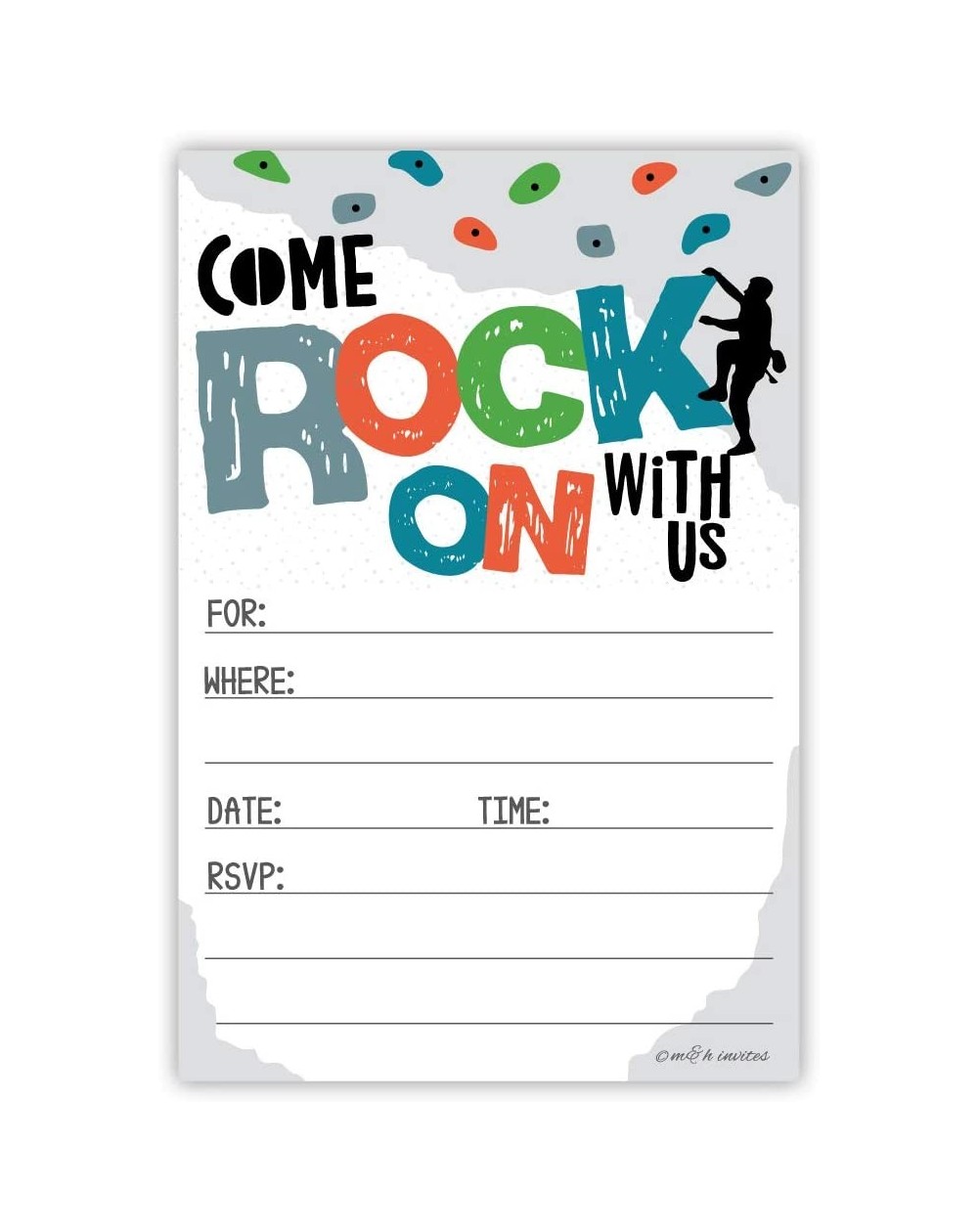 Invitations Rock Climbing Invitations (20 Count) With Envelopes - Birthday Party Invites for Climbing Wall Theme - CV195QEZE6...