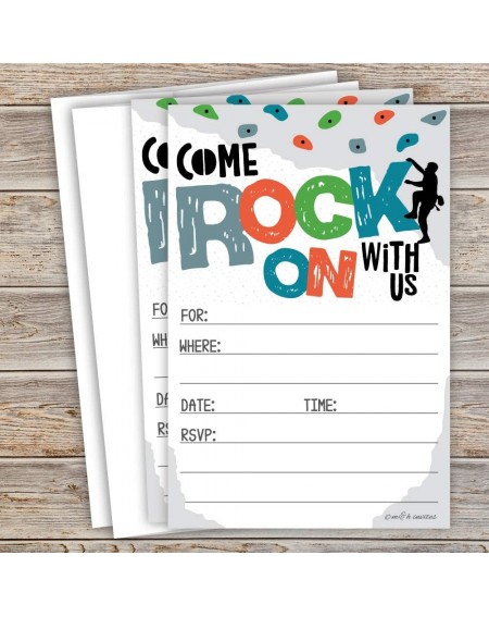 Invitations Rock Climbing Invitations (20 Count) With Envelopes - Birthday Party Invites for Climbing Wall Theme - CV195QEZE6...