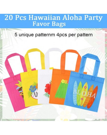 Party Favors 20Pcs Hawaiian Aloha Party Favor Bags- Non-Woven Gift Bags Treat Tote Bags Candy Goodie Bag Aloha Party Decorati...