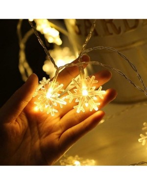 Outdoor String Lights Christmas Lights- 19.6 ft 40 LED Snowflake String Lights Battery Operated- 8 Modes Waterproof Fairy Lig...