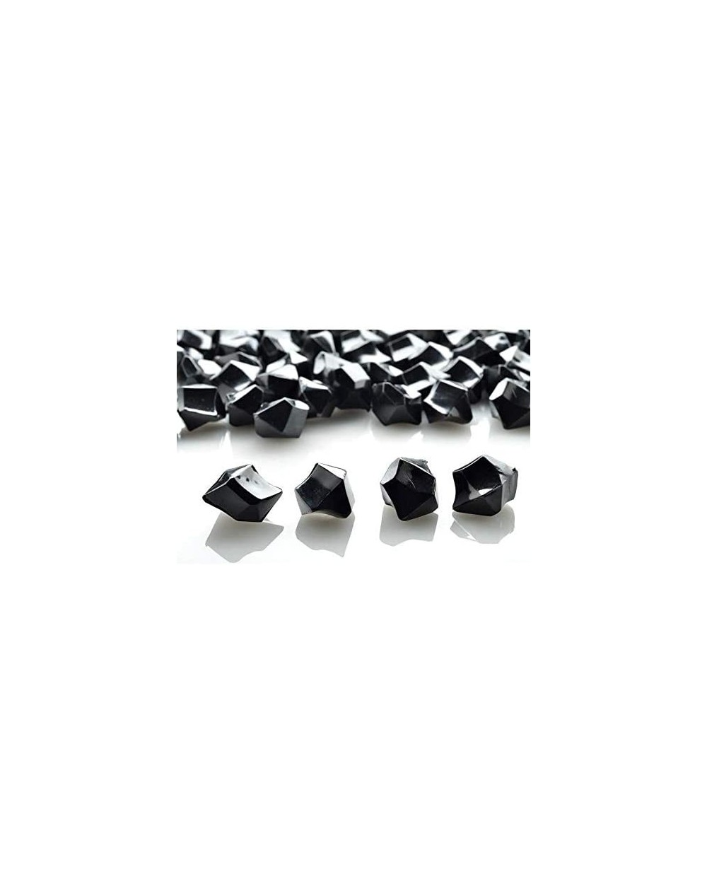 Confetti Black Colored Gemstones Acrylic Crystal Wedding Table Confetti Vase Filler (3/4 lb Bag) - Black - CV11B9S2I45 $12.53