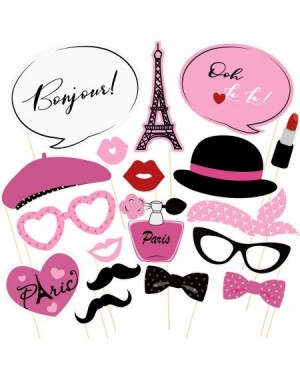 Photobooth Props 18PCS Paris Photo Booth Props Kit French Theme Photo Booth Props Ooh La La Paris Party Favors for Birthday W...