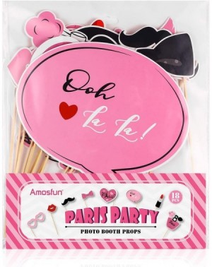 Photobooth Props 18PCS Paris Photo Booth Props Kit French Theme Photo Booth Props Ooh La La Paris Party Favors for Birthday W...