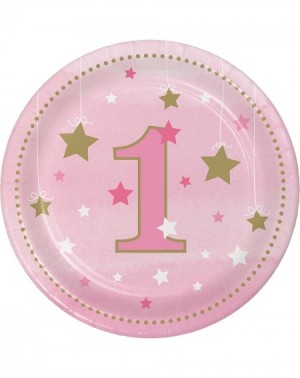 Party Tableware One Little Star Girl 1st Birthday Dessert Plates- 24 ct - C0180LXH89C $16.07