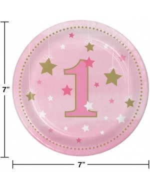 Party Tableware One Little Star Girl 1st Birthday Dessert Plates- 24 ct - C0180LXH89C $16.07