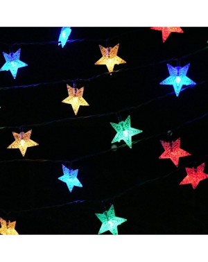 Outdoor String Lights Outdoor Solar Star String Lights 30ft 50LED Multicolor Star Twinkle Lights Solar Powered Garden Decor L...