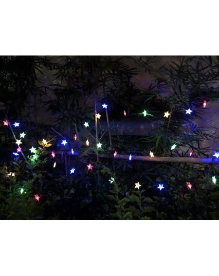 Outdoor String Lights Outdoor Solar Star String Lights 30ft 50LED Multicolor Star Twinkle Lights Solar Powered Garden Decor L...