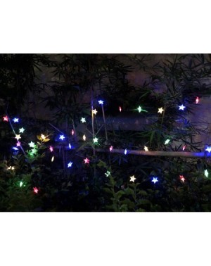 Outdoor String Lights Outdoor Solar Star String Lights 30ft 50LED Multicolor Star Twinkle Lights Solar Powered Garden Decor L...