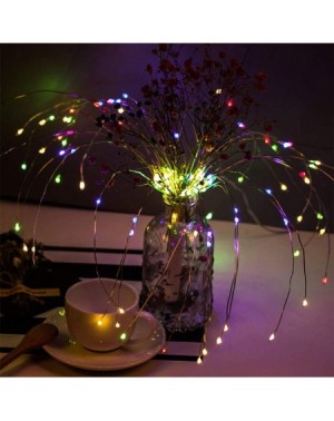 Outdoor String Lights 2 Pack 150 LED Fireworks Lights- Hanging Starburst Lights- Battery Operated Fairy String Lights with Re...