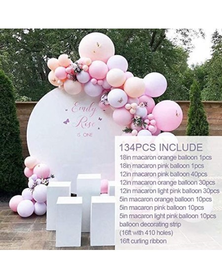 Balloons Pastel Pink Balloon Garland Arch Kit-Orange Macaron Balloons Peach Pink Macaron Balloons 134Pcs for Birthday of The ...