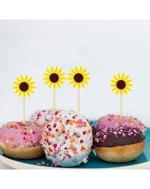 Cake & Cupcake Toppers Sunflower Cupcake Toppers Kid's Birthday Decorations Kids' Gathering DIY Home Theme Party Food Fruit C...