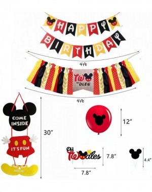 Party Packs Mickey Mouse 2nd Birthday Party Suppies- Mickey Mouse Happy Birthday Banner- Twodles Highchair Banner- Oh Twodles...