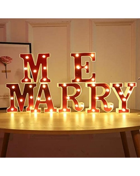 Outdoor String Lights LED Marquee Letter Lights 26 Alphabet Light Up Red Letters Sign Battery Powered Perfect for Night Light...