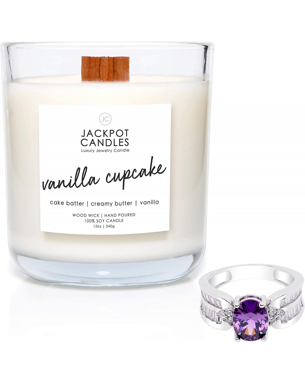 Cake Decorating Supplies Vanilla Cupcake Candle Natural Soy Candle with Jewelry Made in USA (Surprise Jewelry Valued at $15 t...