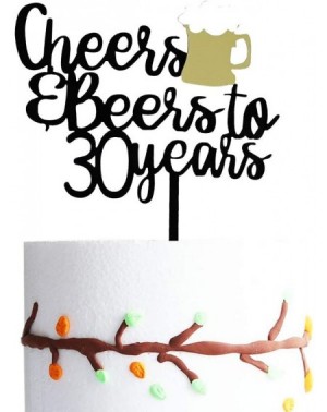 Cake & Cupcake Toppers Cheers and Beers to 30 Years Cake Topper- 30 Birthday Cake Topper- 30th Birthday/Wedding/Anniversary P...