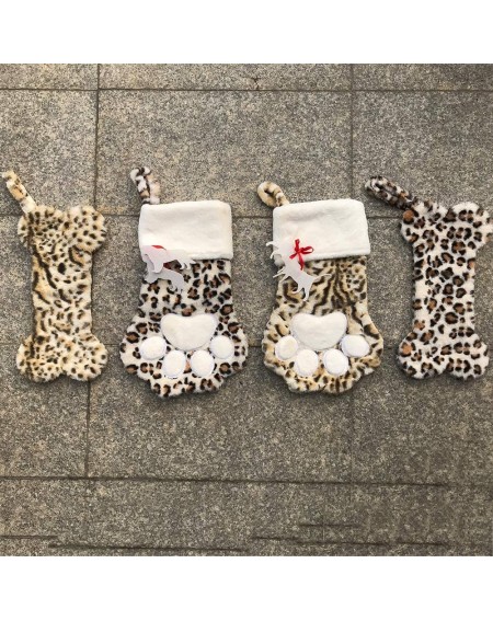 Stockings & Holders Leopard Dog Stocking Christmas - Pet Christmas Stocking- Christmas Stockings for Dogs (cat Bone) - Cat Bo...