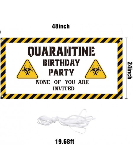 Banners Quarantine Birthday Banner for Kids Adults- with 1pc 48"x24" Satin Banner and a Rope- Funny Decorative Banner for Hom...