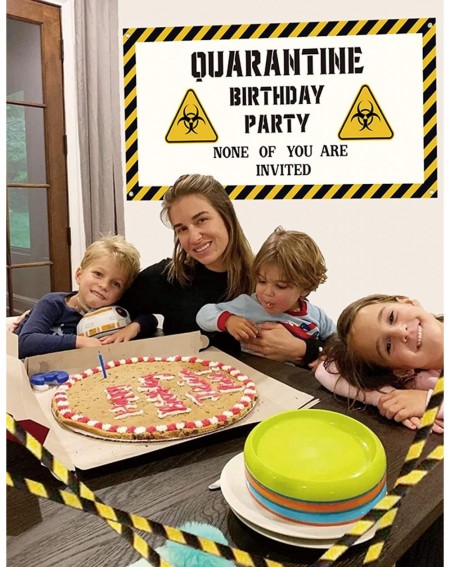 Banners Quarantine Birthday Banner for Kids Adults- with 1pc 48"x24" Satin Banner and a Rope- Funny Decorative Banner for Hom...