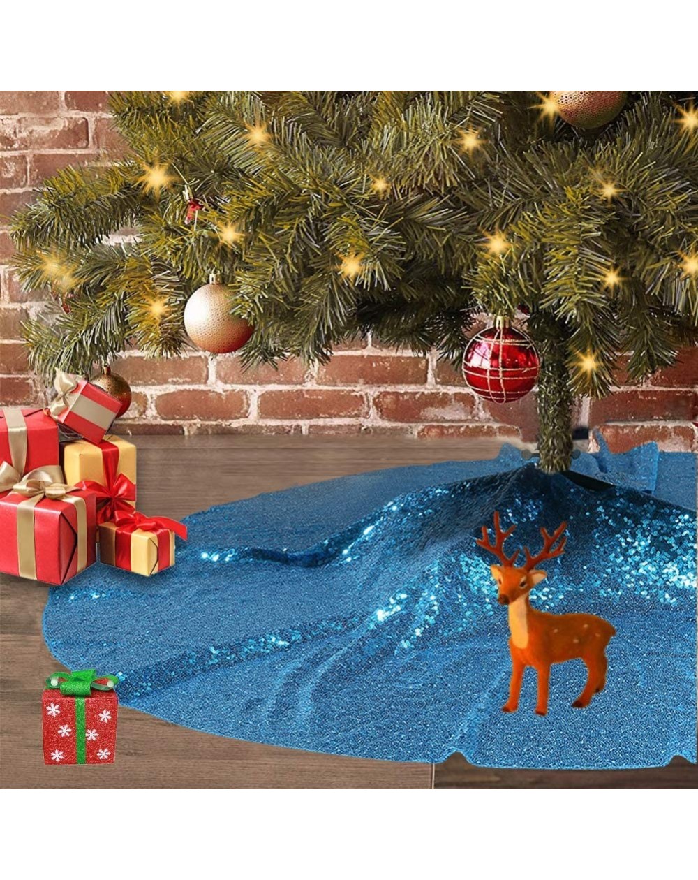 Turquoise Christmas Tree Skirt 