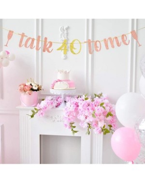 Banners Rose Gold Talk 40 To Me Banner- 40th Birthday Banner- 40th Birthday Party Decoratons - C619CKYRQT9 $7.33