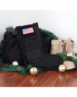 Stockings & Holders Ruck Up Tactical Christmas Stocking with USA Patch - Black - C318U4H4N2E $14.81