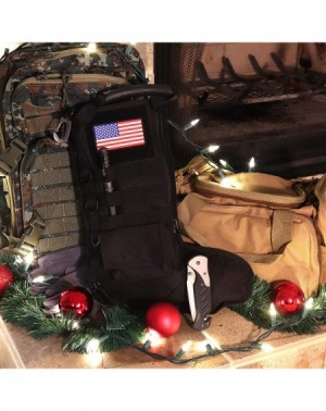 Stockings & Holders Ruck Up Tactical Christmas Stocking with USA Patch - Black - C318U4H4N2E $14.81