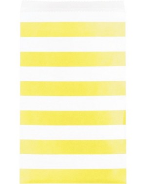 Favors 15 Count Paper Treat Bags with Stripes- Medium- Mimosa Yellow - Mimosa Yellow - CT11X6WQTFL $8.59