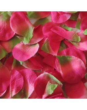 Confetti Faux Rose Petals Confetti Table Scatter- 400 Pcs (Fuchsia/Green) - Fuchsia/Green - CZ11N5KQD0Z $6.81