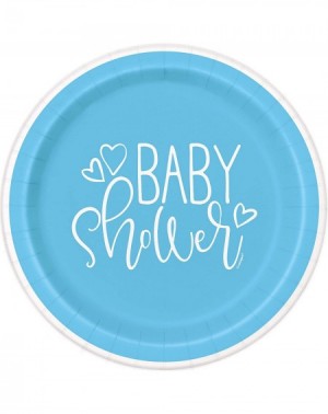 Party Packs Baby Shower Deluxe Party Pack Serves 16 Plates Cups & Napkins (Blue Hearts) - Blue Hearts Simple - CS18R6WR4TT $1...