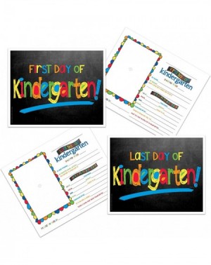 Photobooth Props Kindergarten First & Last Day of School Photo Prop Sign - Primary Text Chalkboard Design - Chalk Text Primar...