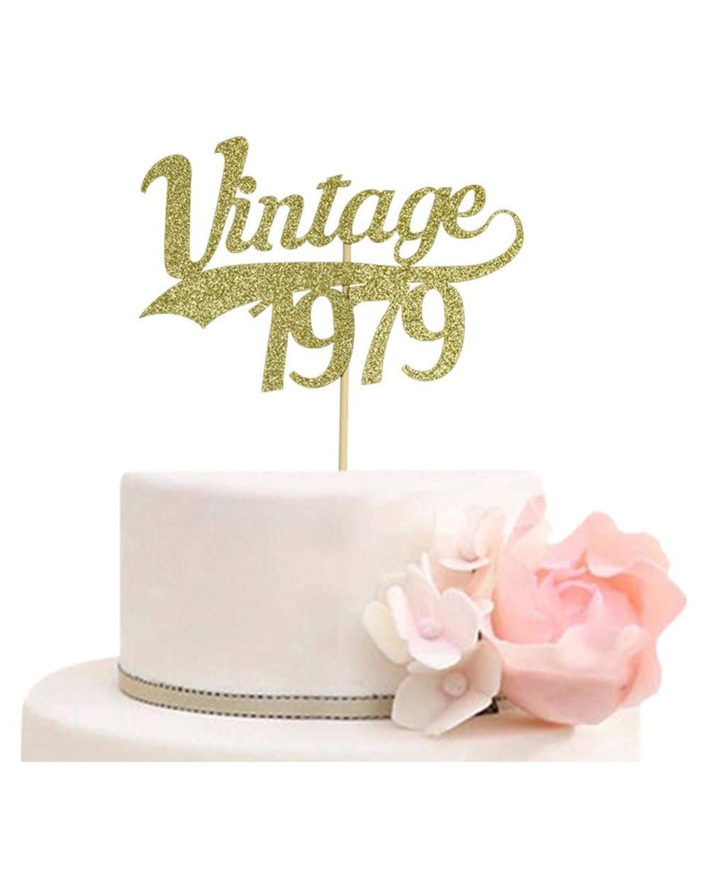 Cake & Cupcake Toppers Vintage 1979 Cake Topper for 41st Anniversary Birthday Wedding Party Decorations- Gold Glitter - CH18A...