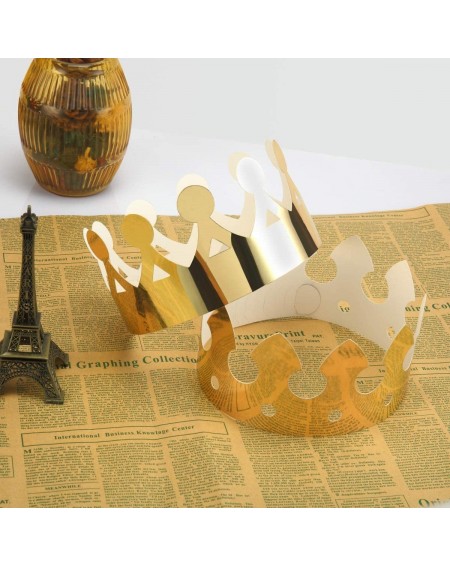 Party Hats Gold Paper Crown-Birthday Party Hats Cap- for Birthday Party Supplies-12Pcs - CX18EGY72KO $10.83