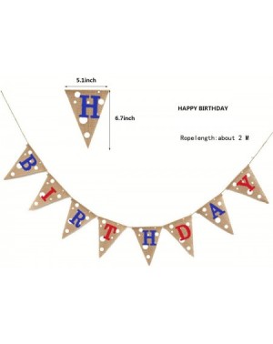 Banners HAPPY BIRTHDAY Burlap Banner（5.1x6.7inch）Independence Day Birthday Party Party July 4th celebration Decorations Banne...