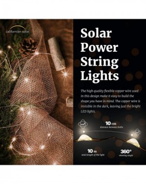 Outdoor String Lights Outdoor Solar String Lights- 100 LED Copper Wire Solar String Lights- 2 Switchable Light Modes- Waterpr...