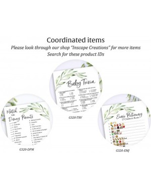 Favors GREENERY Baby Shower Game - DISNEY PARENT MATCH Baby Shower Game - Pack of 25 - Gender Neutral Baby Shower Game- Flora...