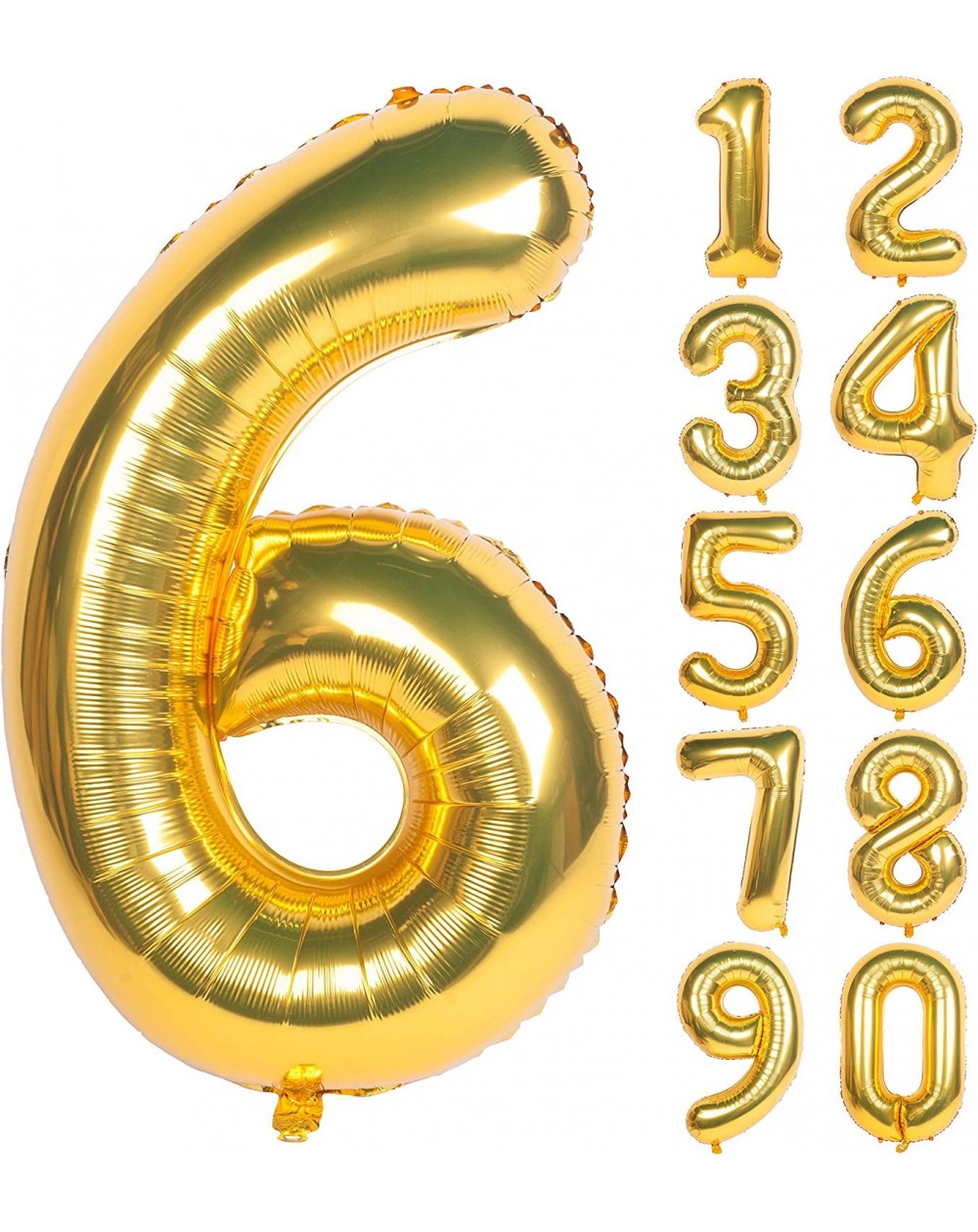 Balloons 40 Inch Gold Digit Helium Foil Birthday Party Balloons Number 6 - Number 6 - C017YHZZY2S $7.56