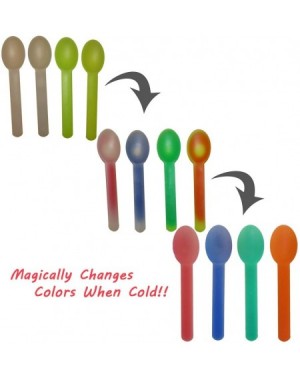 Party Packs 24 Color Changing Spoons. Multi Colored Plastic Party Favor Spoons- Party Favorite Ice Cream Spoons. Includes Whi...