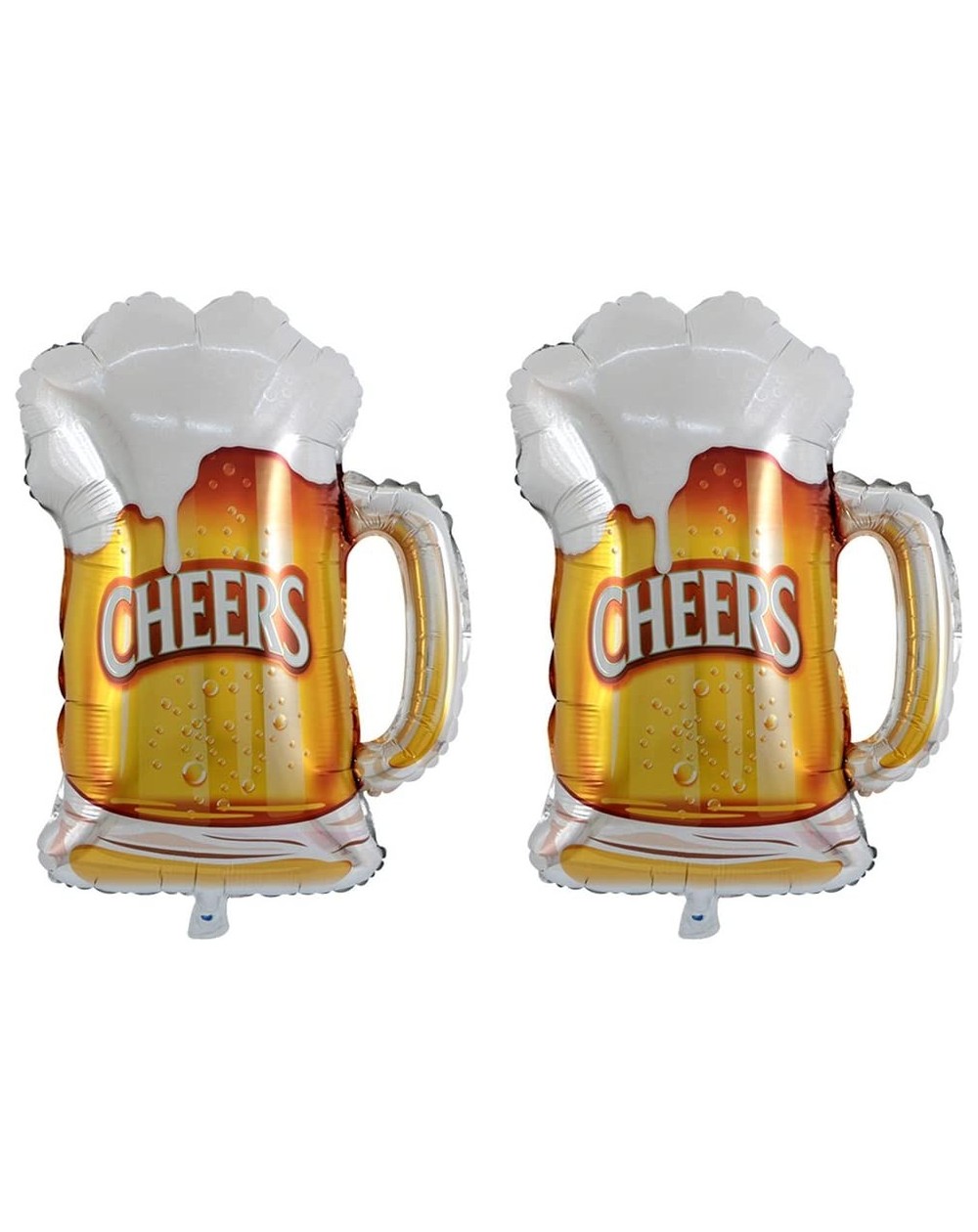 Balloons 2 Pcs Foil Balloons Crown and Beer Cups Patterns Mylar Helium Balloons Party Decor (Golden) - CM18GWUGK85 $6.51