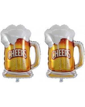 Balloons 2 Pcs Foil Balloons Crown and Beer Cups Patterns Mylar Helium Balloons Party Decor (Golden) - CM18GWUGK85 $6.51